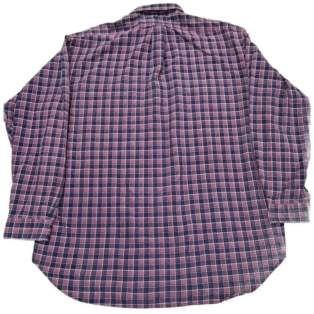 Polo Ralph Lauren Cotton Button Down Shirt Red Blue Plaid Men's Size 2XL. - Picture 5 of 14
